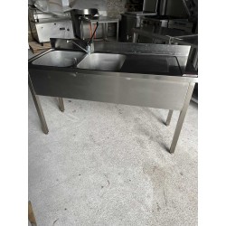 PLONGE INOX 2 BACS 150 x 60 cm