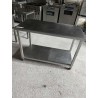 TABLE INOX SUR ROULETTES 120 x 60 cm