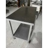 TABLE INOX SUR ROULETTES 120 x 60 cm