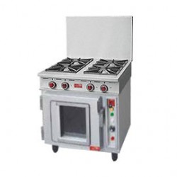 CUISEUR DELRUE - 4 FEUX SUR FOUR VENTILE TURBO