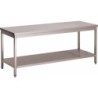 TABLE INOX 304 DEMONTABLE CENTRALE AVEC ETAGERE PIEDS CARRES L 800 P 600 H 850