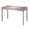 TABLE CENTRALE DEMONTABLE INOX, PIEDS RONDS  L 1 200 P 700 H 850