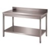 TABLE ADOSSEE DEMONTABLE INOX 304, ET.BASSE, PIEDS RONDS L 1 000 P 600 H 850
