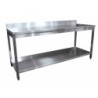 TABLE DEMONTABLE ADOSSEE   AVEC ETAGERE, PIEDS CARRES, VERINS INOX L 2 000 P 700 H 850