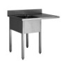 PLONGE INOX 304 SOUDEE ENCASTREMENT LV BAC GAUCHE 1 BAC 400 X 500 X 250 MM EGOUTTOIR A DROITE