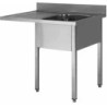 PLONGE INOX DEMONTABLE ENCASTREMENT LV 2 BACS 500 X 500 X 300 MM PIEDS CARRES EGOUTTOIR A GAUCHE