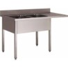 PLONGE INOX 304 DEMONTABLE ENCASTREMENT LV2 BACS 500 X 400 X 250 MM PIEDS CARRES EGOUTTOIR A DROITE
