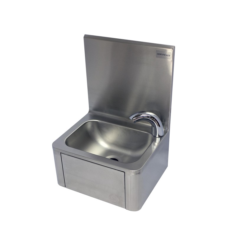 LAVE-MAINS INOX ADOSSE AVEC ROBINET ELECTRONIQUE