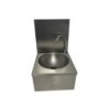 LAVE-MAINS INOX 304, CUVE RONDE, DOSSERET AMOVIBLE AVEC CDC, MITIGEUR EC/EF, BONDE ET SIPHON