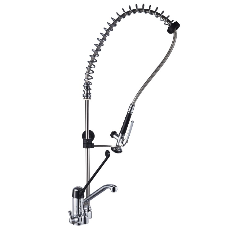 DOUCHETTE MITIGEUR MONOTROU POUR PLONGE, AVEC CDC ORIENTABLE, LEVIER CLINIQUE, DOUCHETTE POIGNEE