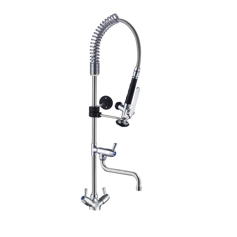DOUCHETTE EC/EF SUR PLONGE, MONOTROU,1/4 DE TOUR HAUTEUR 75 CM, AVEC COL DE CYGNE 300MM