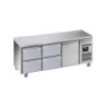DESSERTE REFRIGEREE INOX CENTRALE -2/+8°C  2 X 2 TIROIRS+1 P. GN1/1, SUR ROULETTES Ø 100 MM, L 1795 P 700 H 850