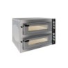 FOUR A PIZZAS ELECTRIQUE 4+4 PIZZAS, D350 MM, COMMANDES ANALOGIQUES, 2 CHAMBRES