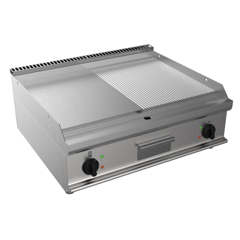 FRY-TOP ELECTRIQUE 1/2 LISSE-1/2 NERVUREE A POSER