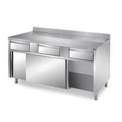 MEUBLE BAS INOX ADOSSE, 2...