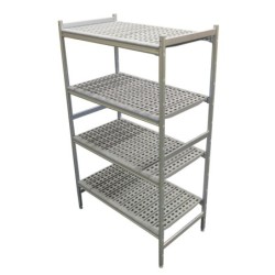 RAYONNAGE LINEAIRE ALU 1606X577 H.1700 5 NIV. POLY, L 1 606  - P 577  - H 1 700