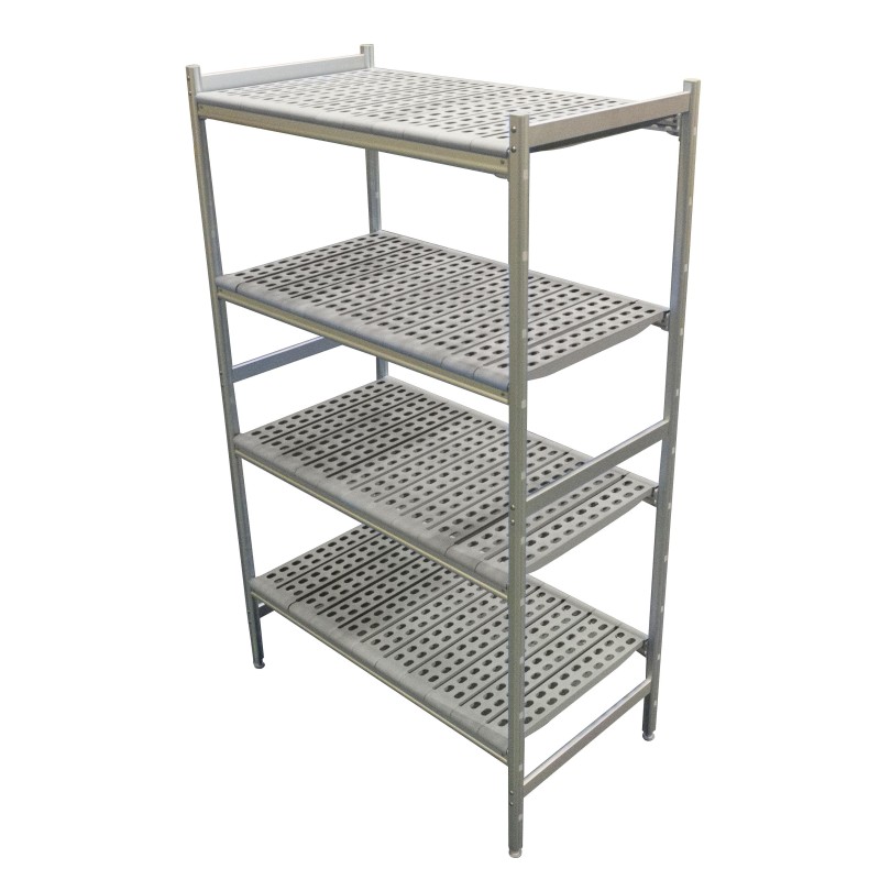 RAYONNAGE LINEAIRE ALU 1606X577 H.1700 5 NIV. POLY, L 1 606 - P 577 - H 1 700