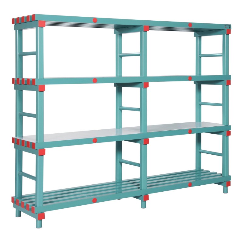 RAYONNAGE PLASTIQUE CHARGE LOURDE, 5 NIV, PROFONDEUR 400, L 1 200  - P 400  - H 2 170