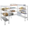 RAYONNAGE ALU CHARGE LOURDE, 4 NIV, POLY, LARGEUR 50,  L 812  - P 480  - H 1 655