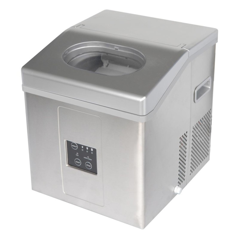 MACHINE A GLACONS CREUX RONDS CARROSSERIE INOX CAP.15KG/24H, RESERVE 2 KG, GAZ R600A