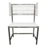 TABLE DE MISE SOUS BARQUETTES, DESSUS INOX 304 AVEC PANIER INOX L 1200 P 700 H 1800
