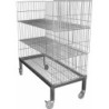 CHARIOT A BARQUETTES FILAIRE INOX 304 - 2 NIVEAUX AVEC PANIERS EMBOITES