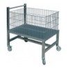 CHARIOT PORTE VIANDE INOX 304, 4 ROUES CHAPE ZINGUEE DONT 2 FREINEES, PANIER FILAIRE