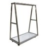 CHARIOT A CARCASSES INOX 304, 1 NIVEAU DE BARRE A DENTS, 17 DENTS, BAC A SANG AMOVIBLE