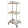 CHARIOT DE SECHAGE ALUMINIUM 2 NIVEAUX, 16 BARRES ACCROCHE-CHARCUTERIE EN BOIS, AVEC BASSINE