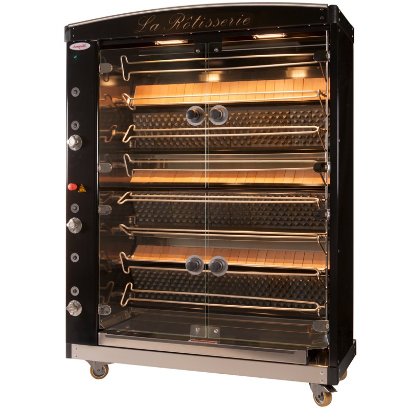 ROTISSOIRE DOREGRILL A GAZ MAGFLAM 8 PETITE LONGUEUR - 32 / 40 VOLAILLES, 8 BROCHES