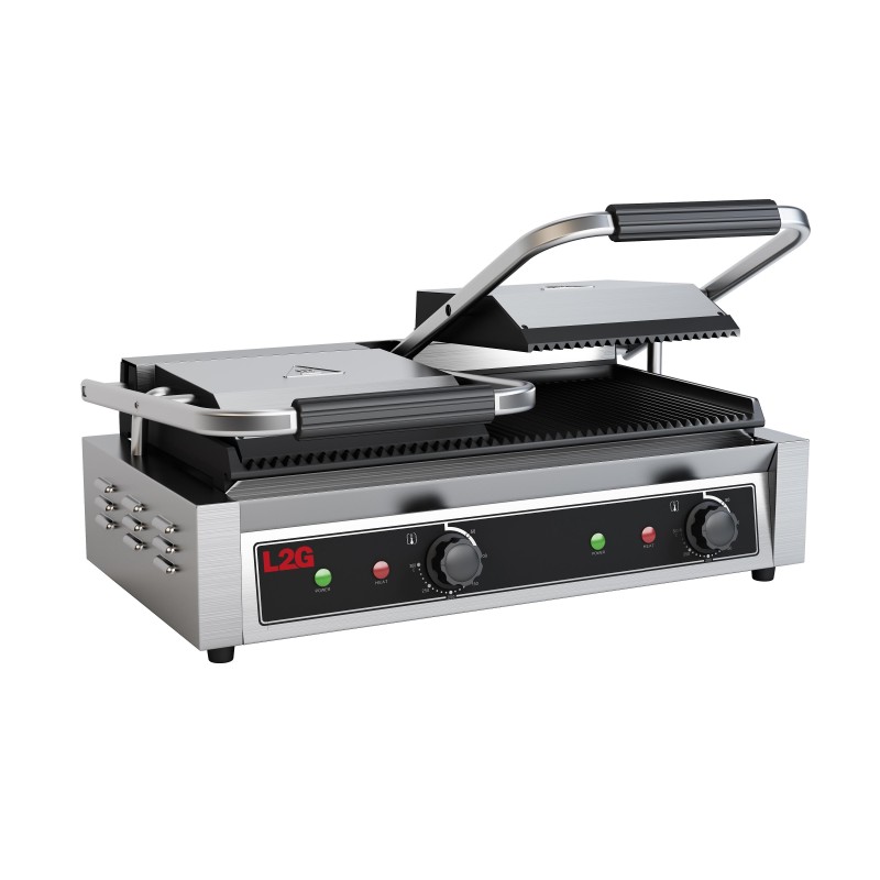 GRILL PANINI DOUBLE RAINURE DESSUS/DESSOUS