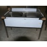 PLONGE INOX 2 BACS DOSSERET