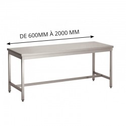 TABLES SOUDEES INOX BORDS DROITS PIEDS CARRÉS