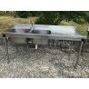 PLONGE INOX 2 BACS 190 x 70 cm