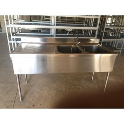 PLONGE INOX 160 x 70 cm