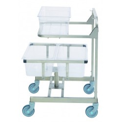 Chariot Ergo Mobile inox relevant 3 bacs