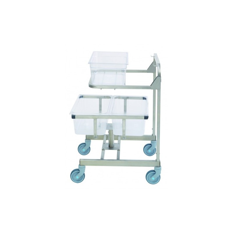 Chariot Ergo Mobile inox relevant 3 bacs Chariot Ergo Mobile inox relevant 3 bacs
