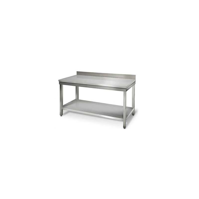 Table droite inox avec dosseret Table droite inox avec dosseret