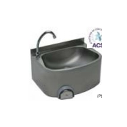 Lave-mains cuve inox semi-circulaire sans dosseret