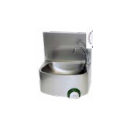 Lave-mains inox cuve semie-circulaire avec dosseret