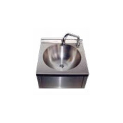 Lave-mains inox cuve ronde sans dosseret