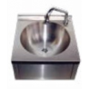 Lave-mains inox cuve ronde sans dosseret