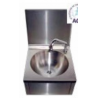 Lave-mains inox cuve ronde avec dosseret