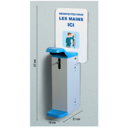 Distributeur de gel manuel à fixer - Acier peint