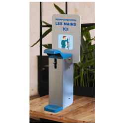 Distributeur de gel manuel à fixer - Acier inox