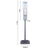 Distributeur automatique de gel sur pied en acier peint